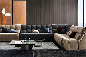 П-образный бескаркасный модульный диван ДеИтали с мягкими подушками